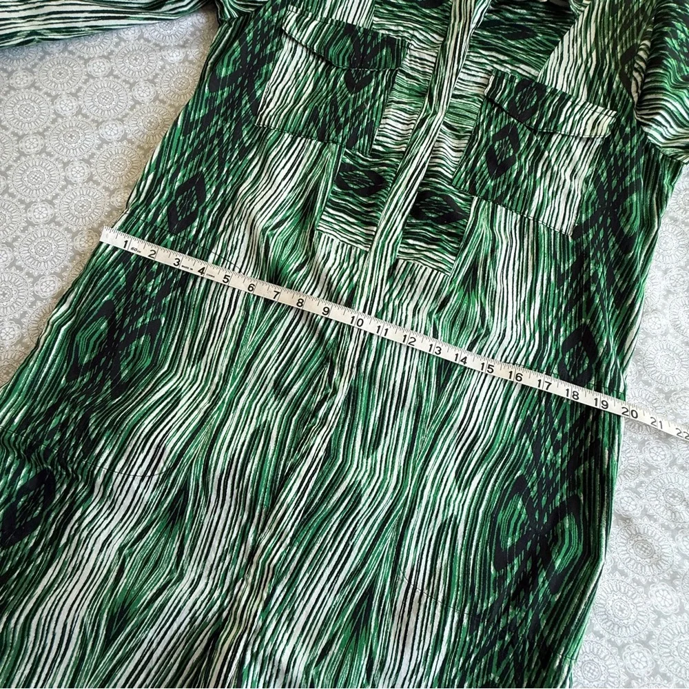 Derek Lam for DesignNation Green Woodgrain Print Cotton Tunic Dress Size M NWOT - Picture 9 of 10